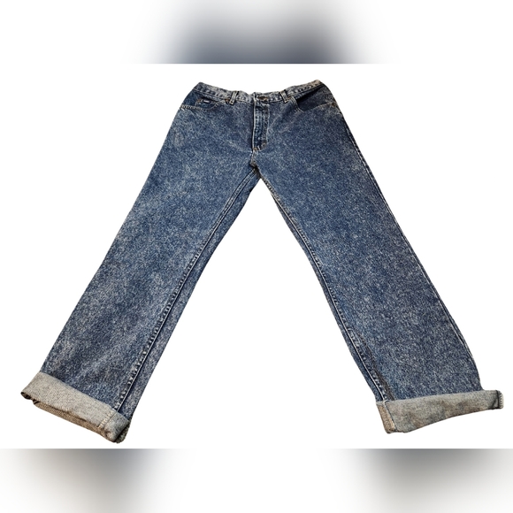Vintage 1970's Lee's Acid Washed Jeans - Size 34/32 (read description) - Blue - Picture 1 of 10
